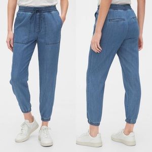 Gap Blue Denim Utility Jogger with Elasticized Tie Waist, NWT